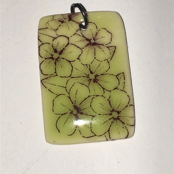 Jewelry - Floral Boho Dainty Clay Pendant